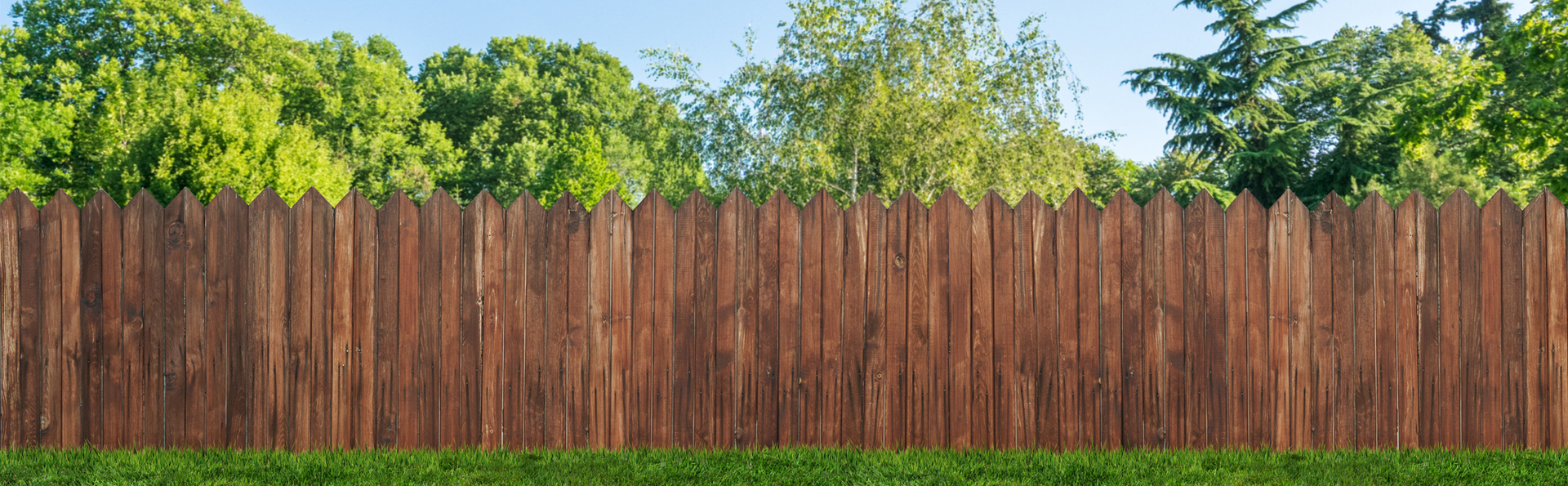 A landscape image of a fence in the garden