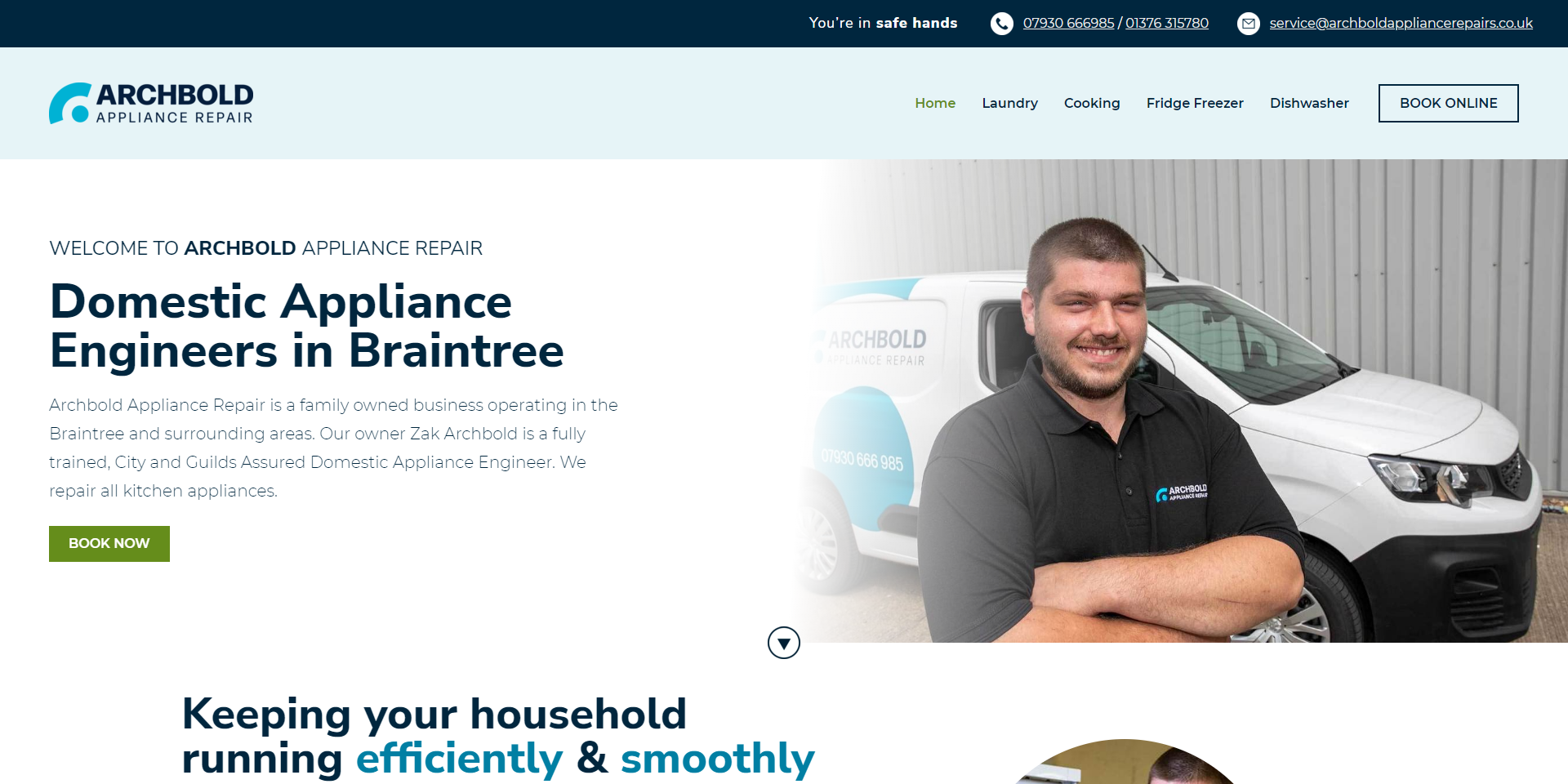 Archbold Appliance Repair website