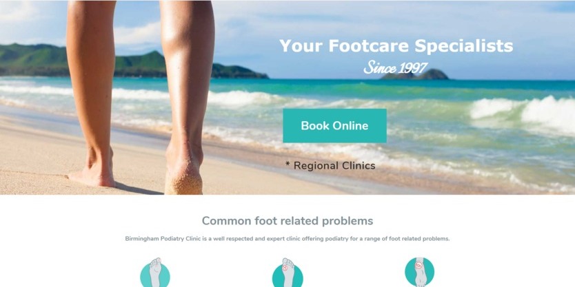 The previous Central Podiatry Clinic website from it'seeze