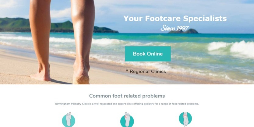 The previous Central Podiatry Clinic website from it'seeze
