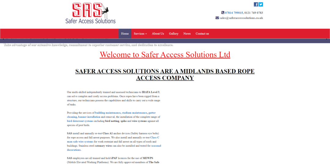 The previous Safer Access Solutions website from it'seeze