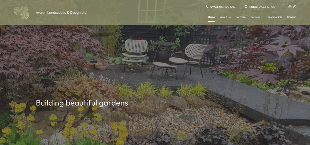 The new Avalon Landscapes website from it'seeze
