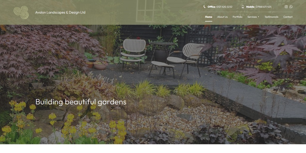 The new Avalon Landscapes website from it'seeze