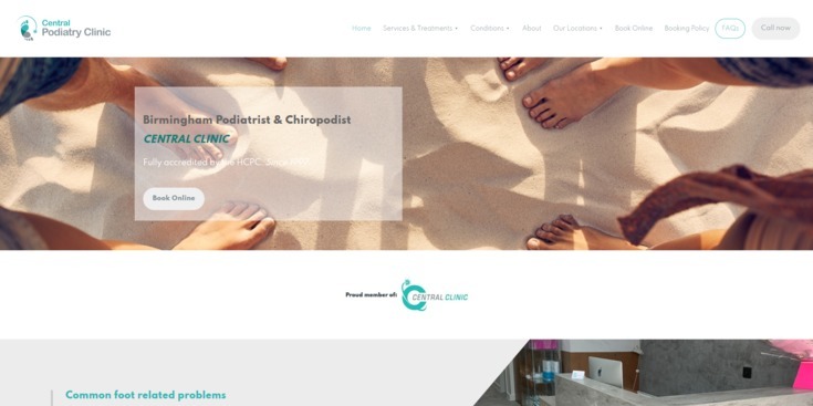 The new Central Podiatry Clinic website from it'seeze