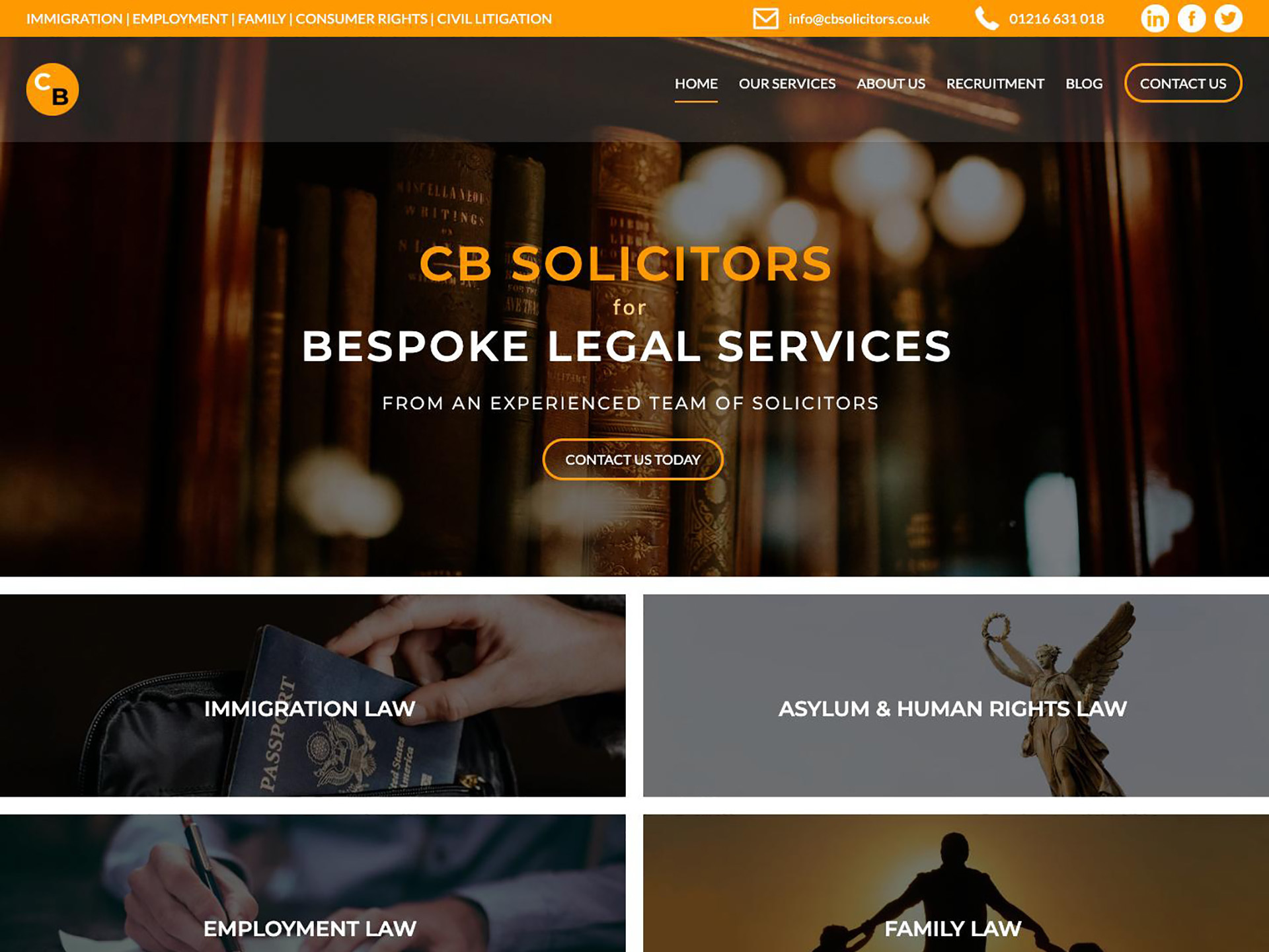 The CB Solicitors website created by it'seeze Birmingham