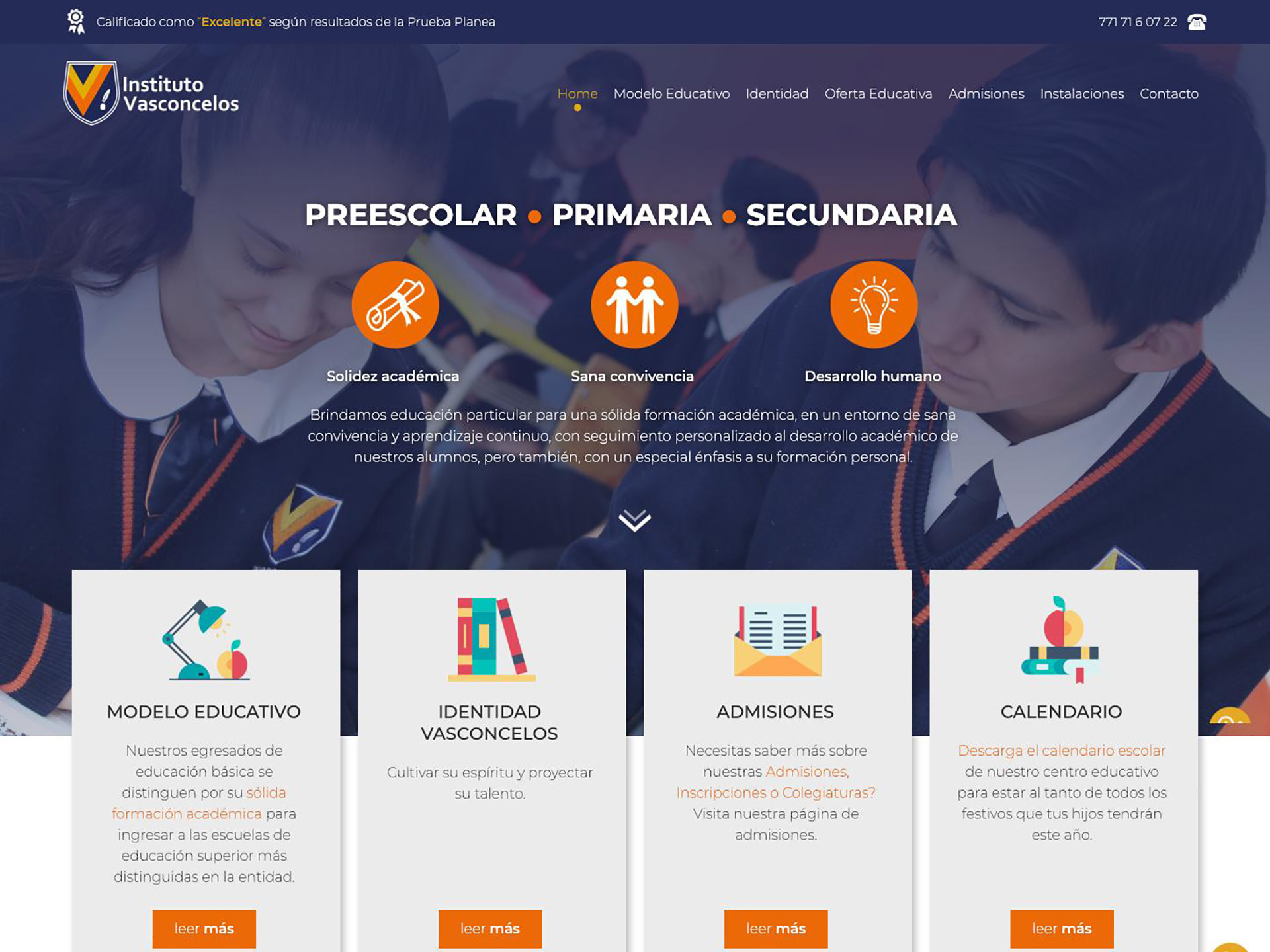 The Instituto Vasconcelos website created by it'seeze Birmingham