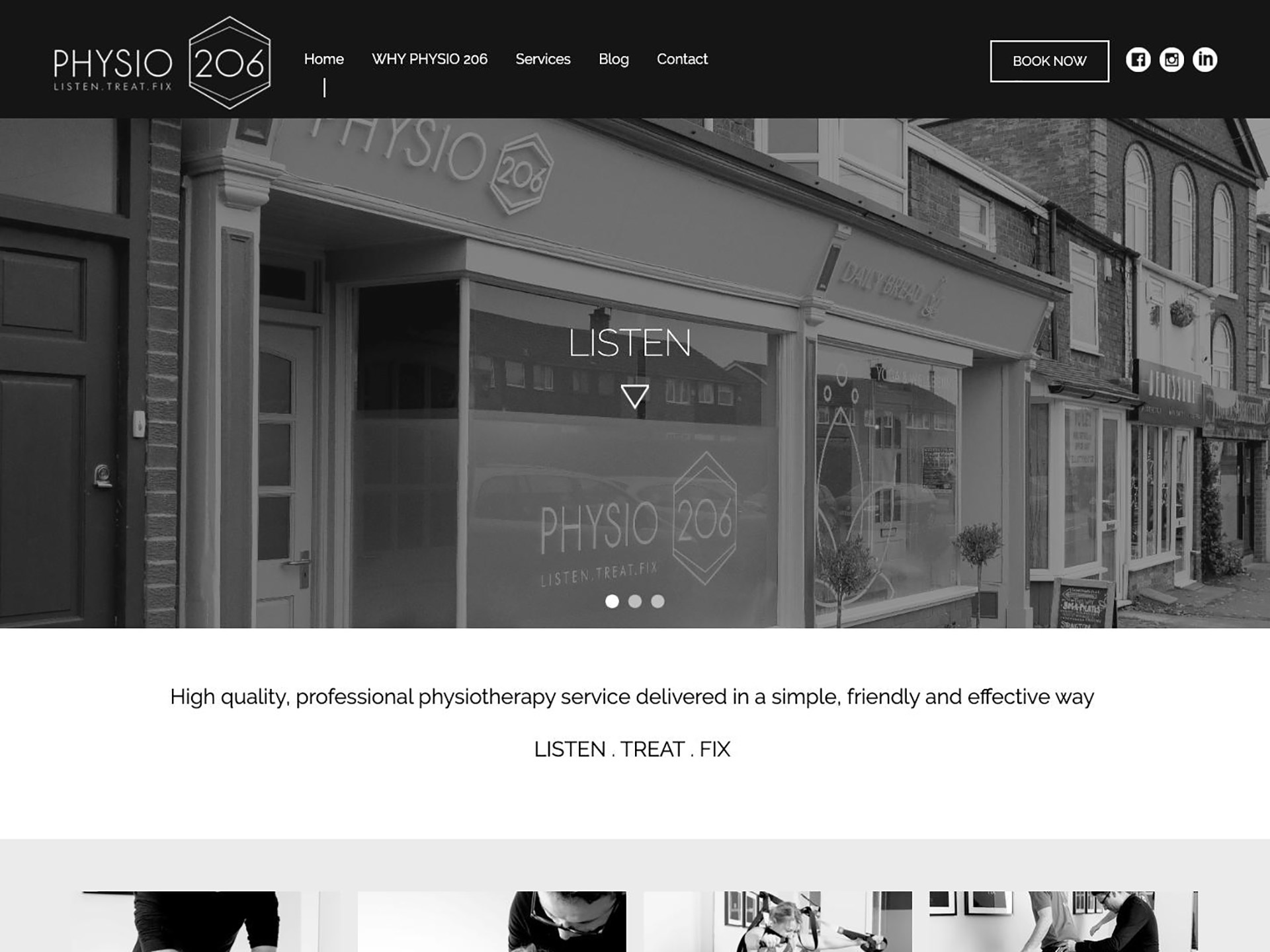 The Physio 206 website created by it'seeze Birmingham