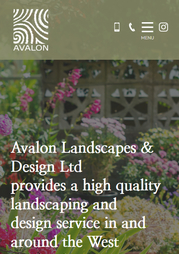 A landscaping web design shown on mobile.